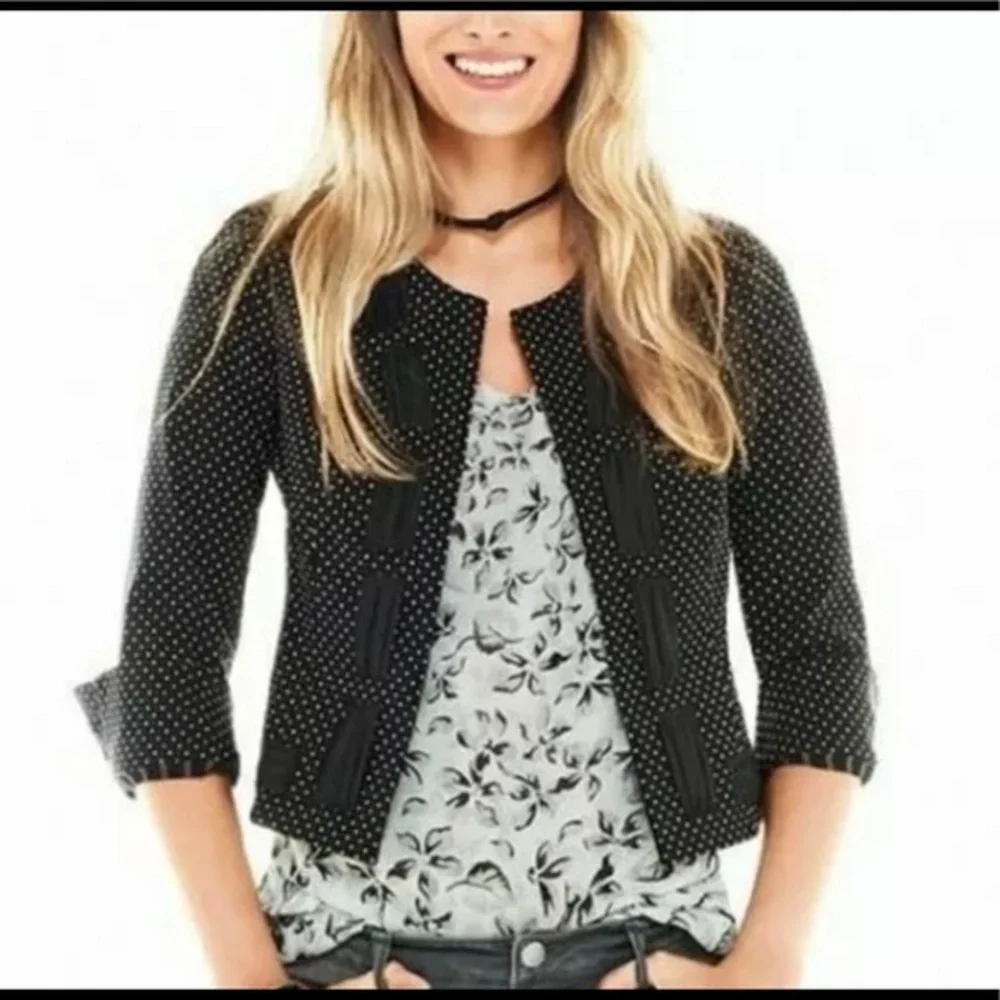 CAbi Polka Dot Black White Women's Blazer - Picture 2 of 8